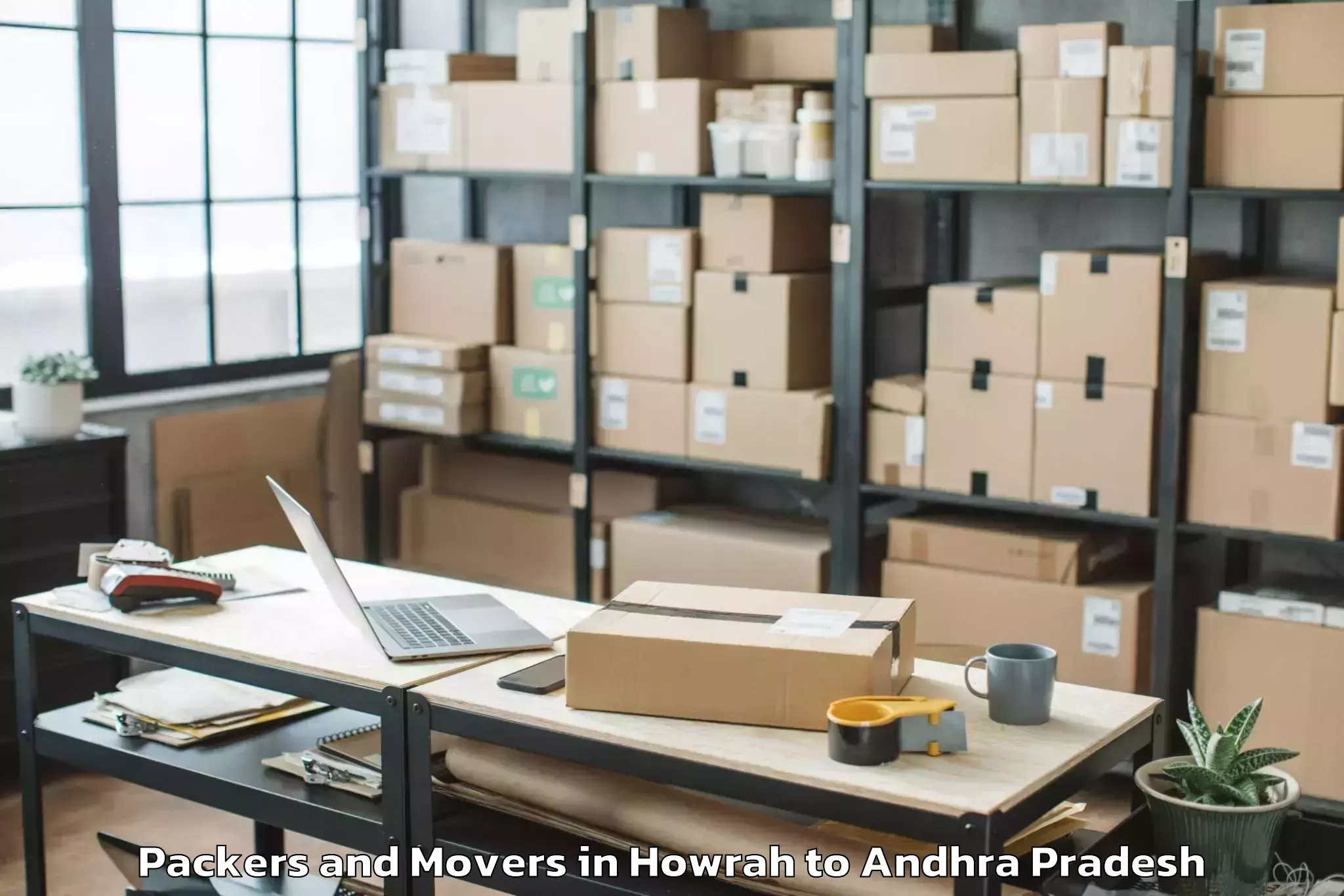 Affordable Howrah to Kadapa Airport Cdp Packers And Movers